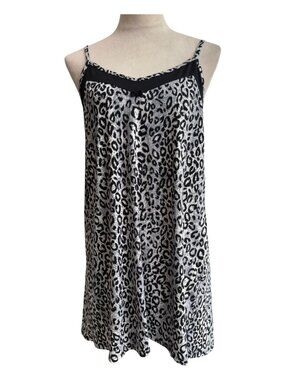 Linea Donatella Leopard Print Chemise Nightgown Size L (2660-1)